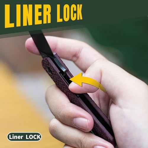 Kizer Yorkie Pocket Knife, 2.58 Inch Nitro V Blade Drop Point Blade EDC Knife, Mini Camping Folding Knives with Redstone Richlite Handle, Liner Lock Flipper Hunting Knives with Pocket Clip, V3525A3