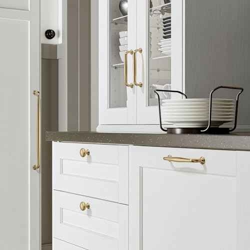 TUNNY 10 Pack Cabinet Handles-6.3"/160mm Screw Spacing Champagne Bronze Furniture Hardware Handles for Kitchen Cabinets Bedroom Dresser Wardrobe Cabinet Pulls
