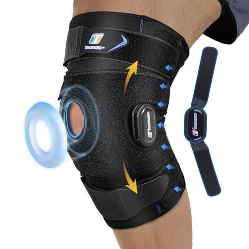 Hinged Knee Brace for Meniscus Tear, Knee Support for Knee Pain with Removable Dual Side Stabilizers, Plus Size Knee Brace for Men & Women, Injury or Surgery Recovery, Relieve ACL, Arthritis Pain