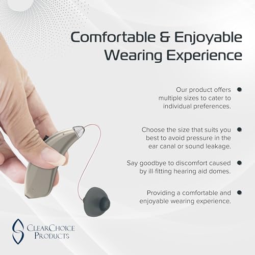 Hearing Aid Domes, Closed Domes for Hearing Aids, 10Pcs Resound Hearing Aid Domes (Large)