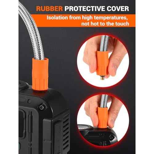 Quick Air Release Extention Replacement Hose for Portable Air Compressor, 1/4'' Thread Only Applicable to Certain Battery-Powered Portable Air Pumps. (24''/60cm)