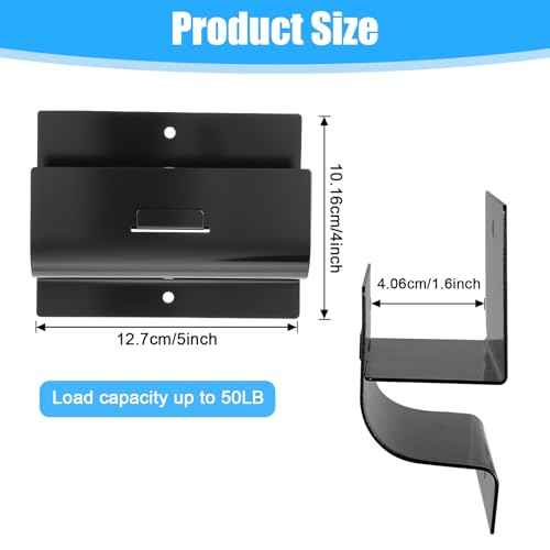 Heavy Duty Ladder Hooks for Garage Wall 4 Pack Black Ladder Hanger Garage Wall Hooks for Ladder, Wheelbarrow, and Tools