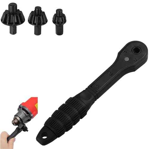 3-in-1 Drill Chuck Ratchet Wrench, Drill Press Chuck Key - Universal Replacement Tool for Electric Drills & Power Tools with Extended Arm for Added Torque (All Size)