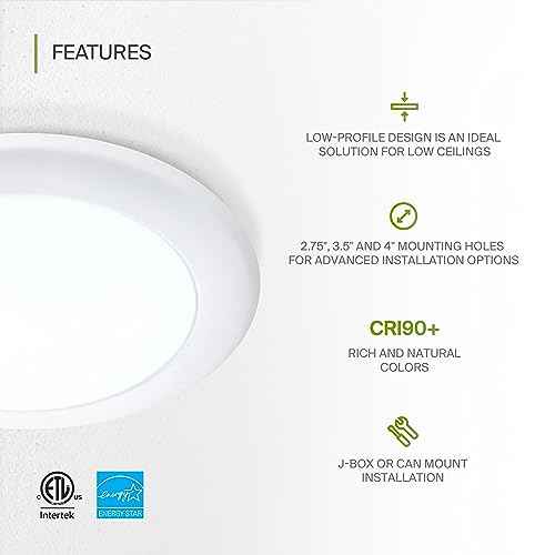 ASD 12 Pack LED Disk Lights 6 Inch, 15W 5000K Daylight 1300LM CRI90+, Dimmable Flush Mount Ceiling Light Fixture, Low Profile Surface Mount Disc, Junction Box or Recessed Can Install, ETL Energy Star