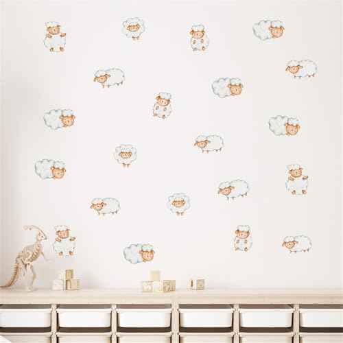 Cute Cartoon Sheep Wall Decals Sheep Wall Stickers Children's Baby Room Kindergarten Nursery Wall Decor Pegatinas para Pared