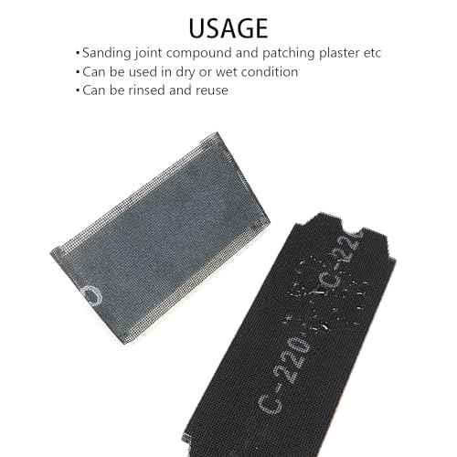 SCOTTCHEN Drywall Sanding Screen Mesh Sheet 4-3/16" x 11-1/4" Grit #220-12pcs