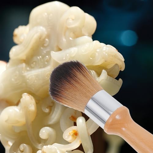 Didiseaon Wooden Handle Cleaning Brush Soft Bristle Dust Removal for Jade Ware Musical Instruments Maintenance Tool, 6.1 Inch