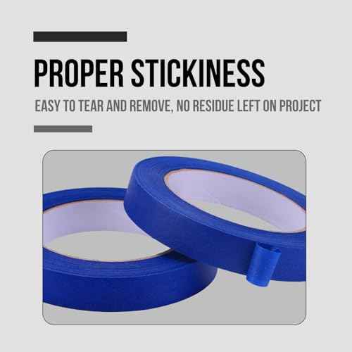 Lichamp Blue Painters Tape 3/4 inch, 4 Pack Blue Masking Tape 3/4 inch x 55 Yards x 4 Rolls (220 Total Yards)