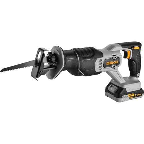 Cordless Reciprocating Saw: DEKOPRO 20V Lithium Ion Power Reciprocating Saw with Battery and Charger, Variable Speed Trigger, 25/32" Stroke Length, 0-2800RPM and 4-5/16" Max for Wood, Metal, PVC