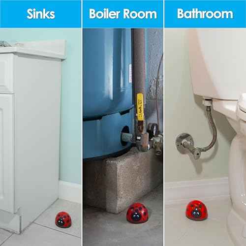 Water Leak Monitoring Sensor with Alarm 3 Pack - Leak Bug Electronic Water & Flood Leak Detector - Detects as Little as 1/32" of Water - Overflow Alert Sensor Beeps Loudly When Water is Detected