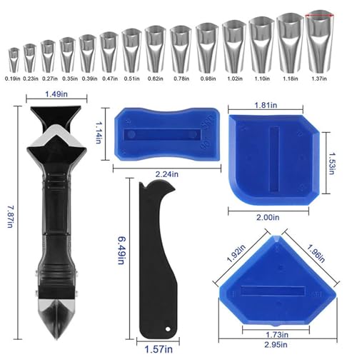 Silicone Caulking Tools 35 in 1 Sealant Finishing Tool Grout Remove Scraper Caulk Remover Glass Glue Angle Scraper