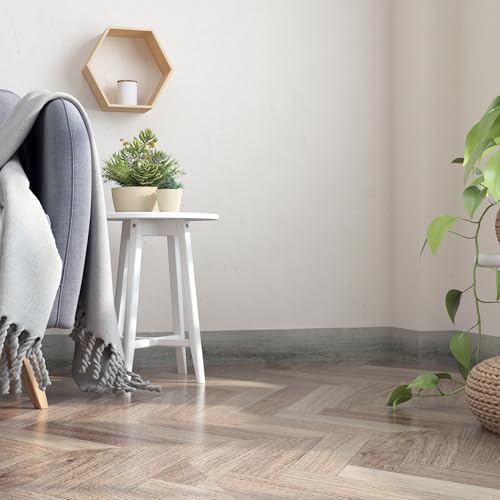 3"x236" Grey Wood Wallpaper Border Grey Woods Wallpaper Border Peel and Stick Wood Grain Mirror Frame Sticker for Bathroom Mirror Waterproof Gray Frame Sticker Self Adhesive