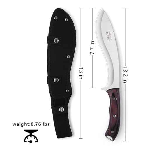JXE JXO 13.2" Machete, Full Tang Machete for Cutting Trees Heavy Duty, 1065 High Manganese Steel with Nylon Sheath for Yard Work, Bushcraft and Outdoor