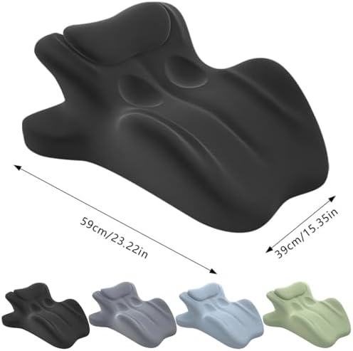 Ergonomic Back Support Pillow for Reading, Memory Foam Couples Pillows, Butt Cushion for Couples, Waist and Neck Support, Multi-Position Comfort Bed Pillow for Sitting and Lying (Black)