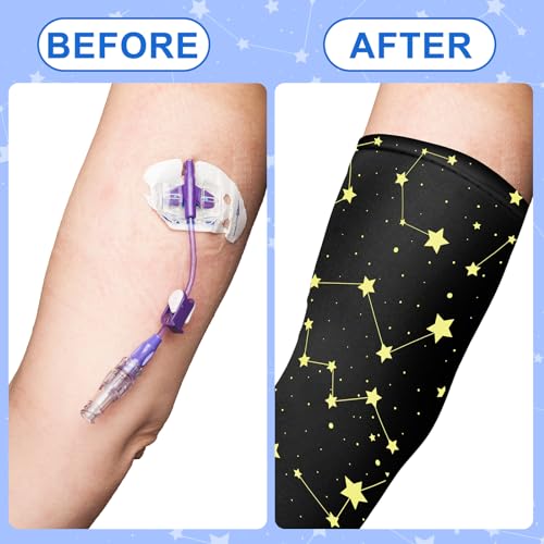 Cuffbow 12 Pcs PICC Line Reusable Sleeve Cover for Adults Upper Arm Breathable Cover Nursing Sleeve Protector Supplies(Stylish)