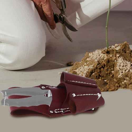 Portable Cowhide Tool Storage Bag with Multiple Pockets Repairing Tool Pouch for Wrenches Electrical Tools for Gardening and Construction