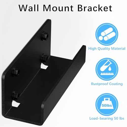 4Pcs Ladder Hanger for Wall Steel Wall Mount Bracket Heavy Duty Ladder Hanger Garage Tile Hanger Bracket Billboard Hook Garage Wall Bracket Folding Chair Ladder Storage Tool (Black)