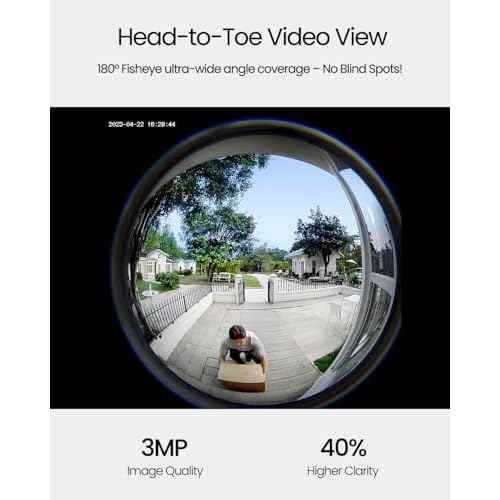 ieGeek Doorbell Camera Wireless No Subscription, 3MP Video Doorbell with Chime, 180¡Æ Head to Toe View, 2-Way Talk Voice Changer, AI Motion Detection Night Vision, Only 2.4GHz WiFi, Works with Alexa