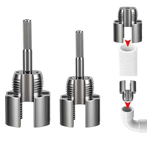 2PCS PVC Pipe Threader Tool Set, 1/2" & 3/4" Internal & External Thread Cutter | Heavy-Duty Alloy Steel, Drill-Compatible PVC Pipe Tool for Plumbing & DIY