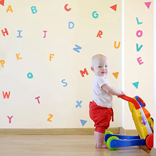 Alphabet Letters Kids Wall Stickers ABC Decals Peel and Stick Removable for Nursery Bedroom Kids Room Decor Toddler Boys D?cor ABC Letters