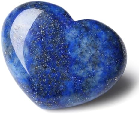 MAIBAOTA 45 mm Lapis Lazuli Stone Large Heart Stone Healing Crystals Natural Crystal Heart Reiki Gemstone Polished Heart Shaped Rocks Meditation Mothers Day Crystal Gifts for Mom Her