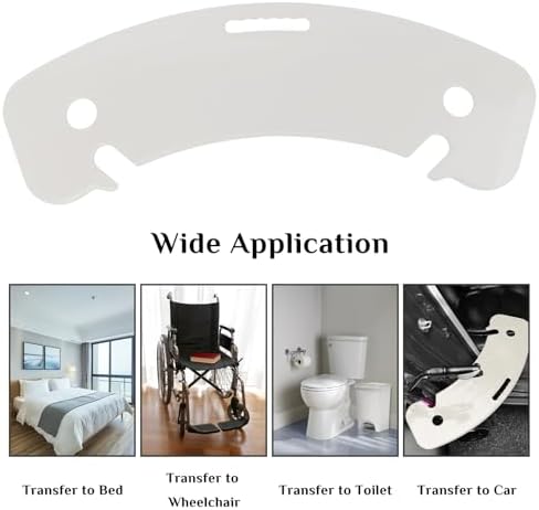 Curved Transfer Board Wheelchair Accessories for Transferring to Wheelchair ，Chair, Bed, Toilet, Car for Patient, Elderly, Disabled, 31.1 * 9.84 * 0.46" 3.64 lbs ABS Transfer Devices (White)