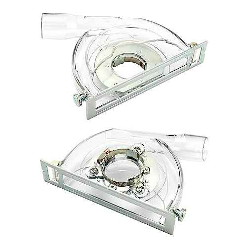QWORK Cutting Dust Shroud for Angle Grinder 4-1/2" to 5", Transparent Cutting Dust Shroud Grinding Cover, Angle Grinder Dust Collection Attachment