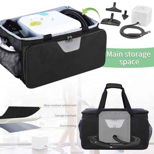 Steam Cleaner Storage Bag Compatible with Dupray Neat Steam Cleaner,Carrying Case with Pockets,Portable Steam Cleaner Organizer Bag with Large Space(Case Only)(Black)