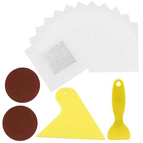 12 PCS Drywall Repair Patch Kit, 2 inch Self Adhesive Aluminum Repair Patch Metal Sheetrock Ceiling Mesh Repair for Plasterboard Drywall Hole Repair