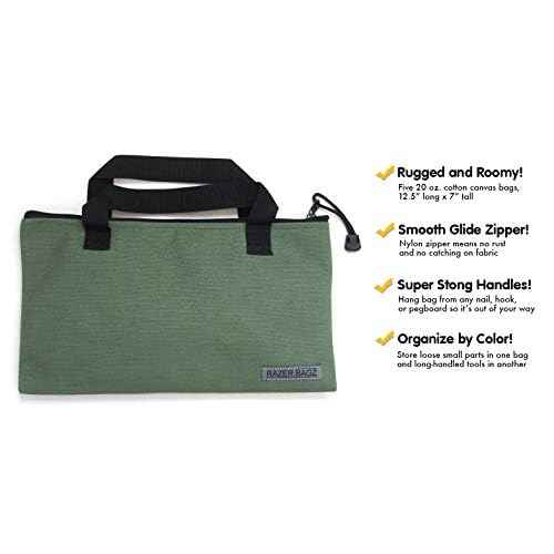 Rugged Canvas Tool Bags, Heavy-Duty Tool Organizers, Tool Holders (Set of 5)