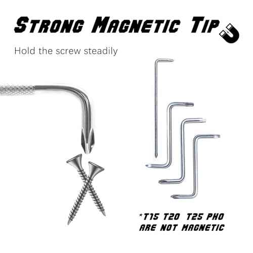 7 PCS Right Angle Screwdriver, Ph3/Ph2/Ph1/Ph0/T25/T20/T15 Offset Screwdrivers Set, Flat Head 90 Degree Screw Driver, Angled Phillips Head Screwdriver Bent Low Profile