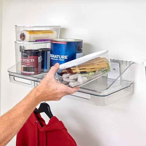 iDesign Wall Mounted Shelf Kit, The Wallspace Collection Includes Storage Shelf & Inner Bins