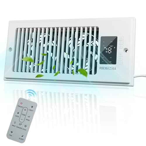 Register Booster Fan,10-Speed Smart Heating Cooling AC Vent Fan for 4" x 10" vent booster,Register Vent with Thermostat,for Room,Home(White)