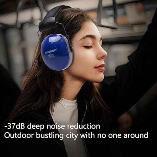 37dB Gun Range Ear Protection, Adjustable Ear Muffs for Noise Reduction, for Shooting, Construction, Mowing
