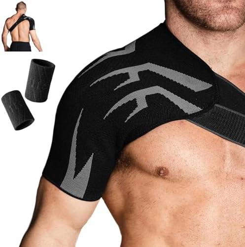 Anaconda Shoulder Brace for Men, Adjustable Compression Support Rotator Cuff Shoulder Support for Men and Women Pain Relief, Shoulders Compression Sleeve, Fits Left and Right Arm