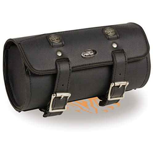 Milwaukee Leather MP8520 Black Small PVC Motorcycle Windshield Tool Bag with Buffalo Nickel Snaps - One Size