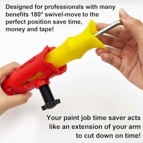 Multi-Angle Paint Brush Extender Red, Paint Edger Tool for High Ceilings, Extension Pole Attachment Holder for Paint Brush,Roller, Scraper, Rotating Head, Paint Pole Extension Device