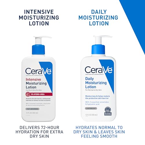 CeraVe Intensive Moisturizing Lotion, Hydro-Urea + Shea Butter, Body Lotion For Dry Skin, Relieves Signs Of Extra Dry Skin, Non Greasy Hydrating Cream For Rough, Tight, Red & Itchy Skin, 8oz