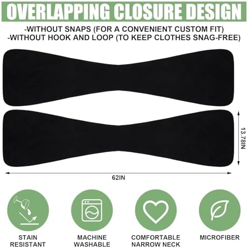 6 Pcs Adult Bibs Scarf for Eating Dignity Dining Protectors Scarf Bibs for Elderly Senior Citizens Washable(Black)