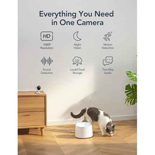 GNCC Cameras for Home Security,Indoor Security Cam,Cat Camera with Phone App,1080P Motion Detection,2-Way Audio,Night Vision,Cloud & SD Card Storage, Works Alexa,Easy Install,Only 2.4G WiFi (4-Pack)