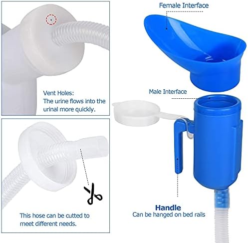 Female Urinal, Urinals for Women, 2000ml Urine Bottle for Women, 3 in 1 Portable Female Urinals, Spill Proof Men's Potty Portable Urinal, 45.2" Long Tube with Lid for Camping Car Travel Pregnant Women