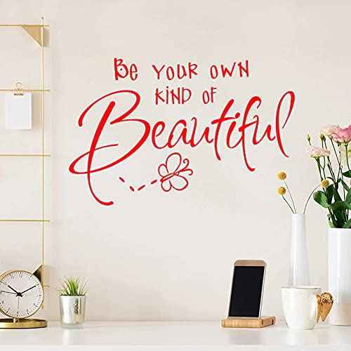 Be Your Own Kind of Beautiful Butterfly Wall Stickers Quote Wall Decor for Bedroom Teen Girl, DIY Decal Wallpaper for Car Window, Livingroom, Bathroom, Teen Bedroom Decor