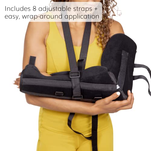 BraceAbility Posterior Long Arm Splint - Elbow Immobilizer Right or Left Forearm Brace with Support Sling for Fractures, Post-Surgery Recovery, Tendonitis, Bursitis, Ulnar Nerve Pain Relief (L)