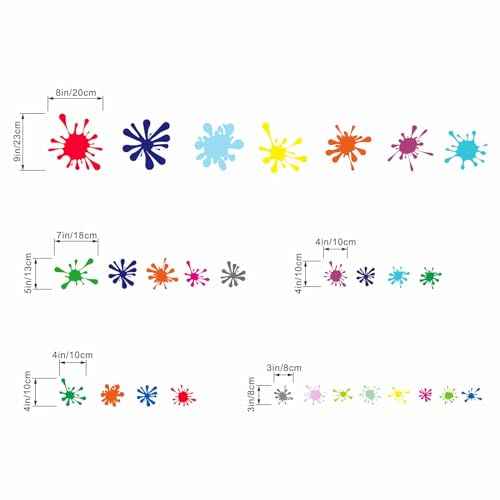 29pcs Colorful Paint Splatter Wall Stickers - Graffiti Painting Splotches Wall Decals - Nursery Kids Baby Girls Boys Room Daycare Kindergarten Playroom Classroom Wall Decor
