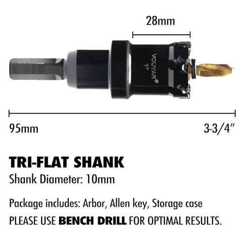 1" Tungsten Carbide Tipped Hole Saw Drill Bit for Hard Metal, 25.4mm Hole Cutter for Sheet Metal, Stainless Steel, Iron, Wood, Plastic
