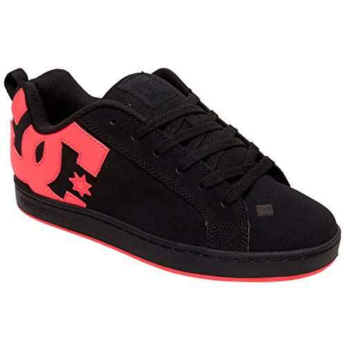 DC womens Court Graffik Skate Shoe, Black/Hot Pink, 7.5 US