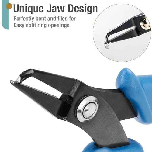 Beaditive Split Ring Pliers | Jewelry Making, Beading, Crafting | High-Carbon Steel | 5-Inch (Lake Blue)