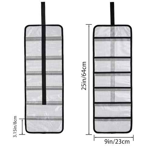 Small Roll Up Storage Bag, 6 Pockets Roll Up Tool Kit, Suitable for Mechanics, Kitchen Storage, Art Sketching, Travelling, Potter's Tools, Office Objects, etc., Transparent and Visible, Space-saving