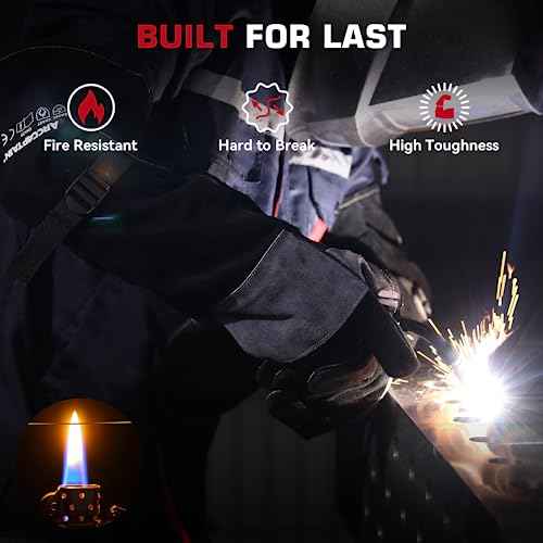 ARCCAPTAIN 24 inches Leather Welding Gloves - Bite Proof Animal Handling, Heat/Fire Resistant for Reptile, Dog, Falcon, Stick, Mig, Forge, Grill, Fireplace