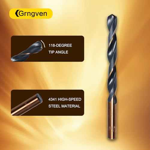 8mm Straight Shank Drill Bits 2pcs 4341 High-Speed Stee Black and Gold Finish for Copper Stainless Steel Alloy Metal Wood Plastic